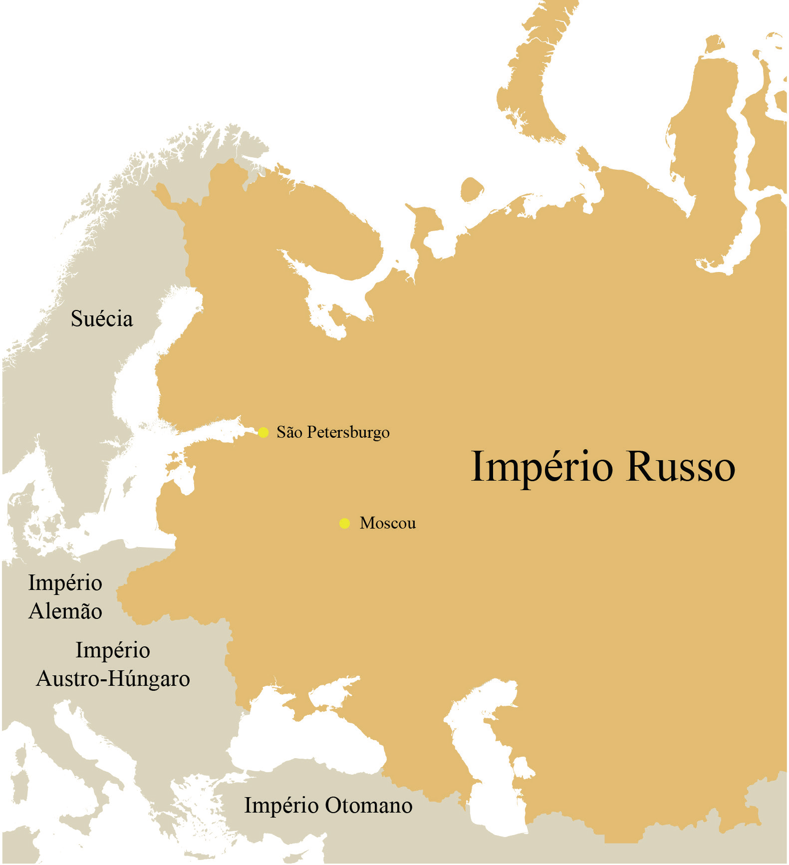Figura 1 – Mapa do antigo Império Russo. Fonte: Ministry for Culture and Heritage (2014).